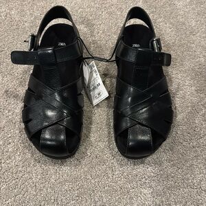 Zara leather fisherman sandal